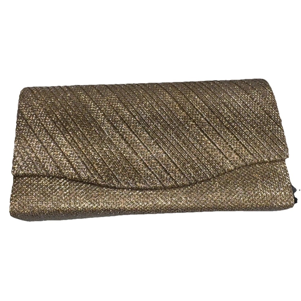 Gold Sparkle Evening Clutch Purse Formal Wedding Prom D'Margeaux NY NWT